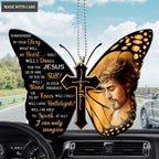 Yellow Butterfly And Jesus Surrounded By The Glory Ornament
