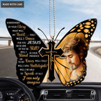 Yellow Butterfly And Jesus Surrounded By The Glory Ornament