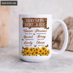 Sunflower Butterlfy Wooden Board God Says You Are Mug