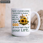 Sunflower Cross Thank God Every Day Mug