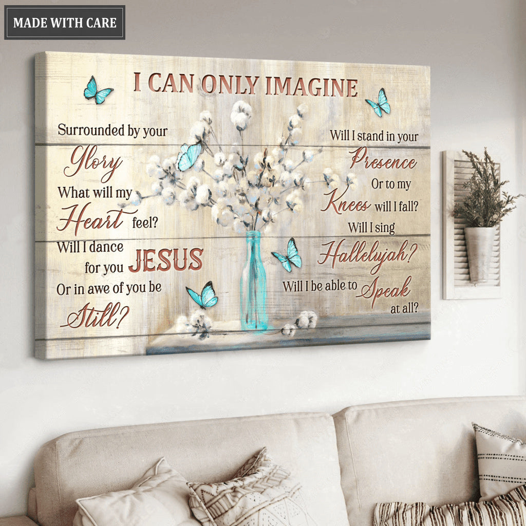 Butterfly Cotton Flower Surrounded By The Glory Wall Art