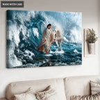 Jesus And Horse Walking On Water Wall Art