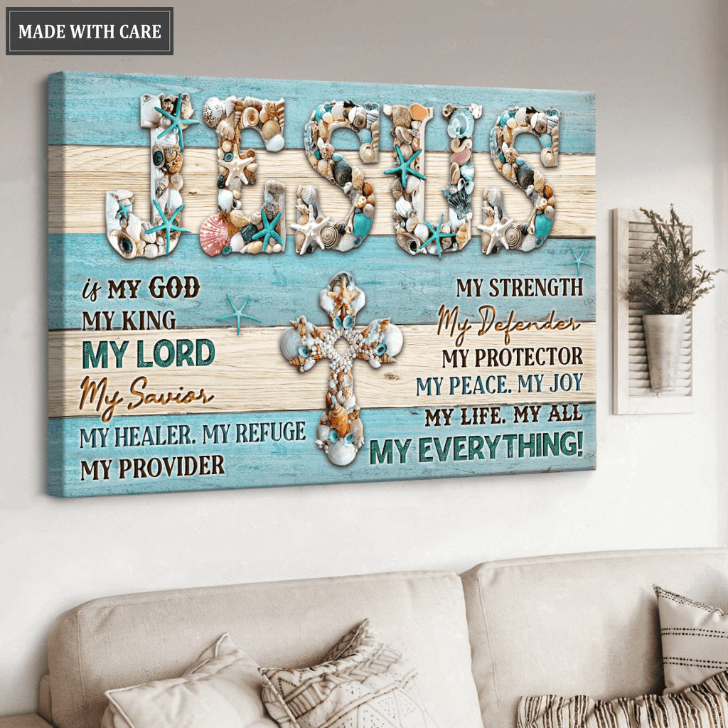 Jesus Is My God Seashell Wall Art