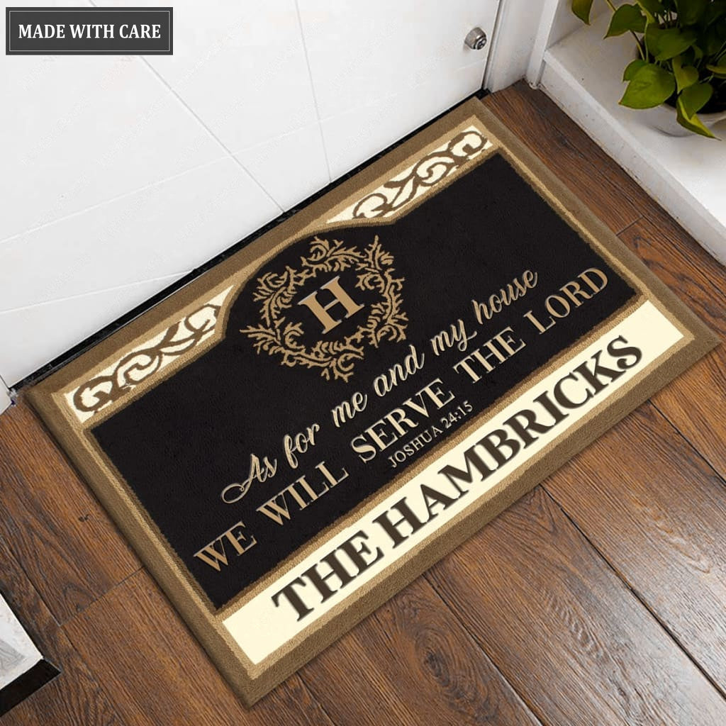 Estate Monogrammed Serve The Lord Welcome Personalized Doormat