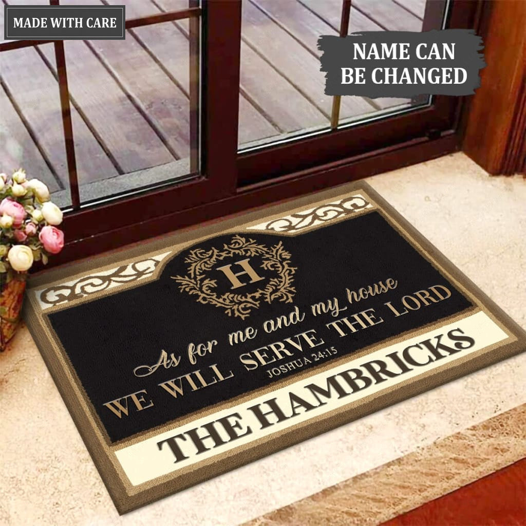 Estate Monogrammed Serve The Lord Welcome Personalized Doormat