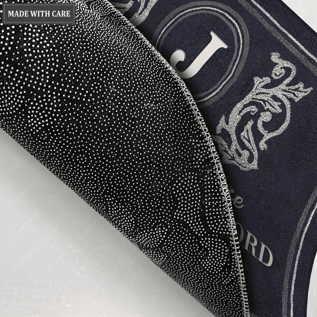 Indigo Serve The Lord Monogrammed Personalized Doormat