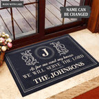 Indigo Serve The Lord Monogrammed Personalized Doormat