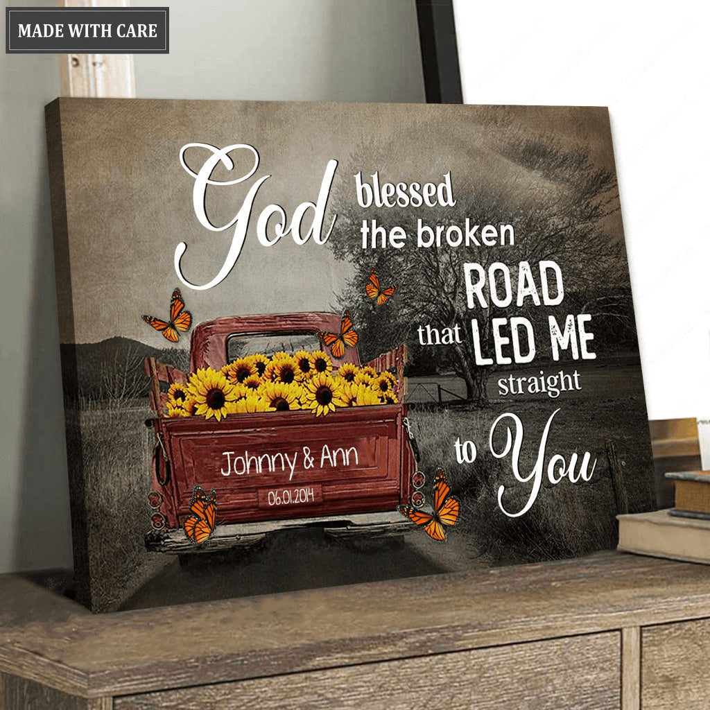 Personalized God Bless The Road Wall Art