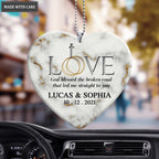 Love With Cross God Blessed Personalized Ornament