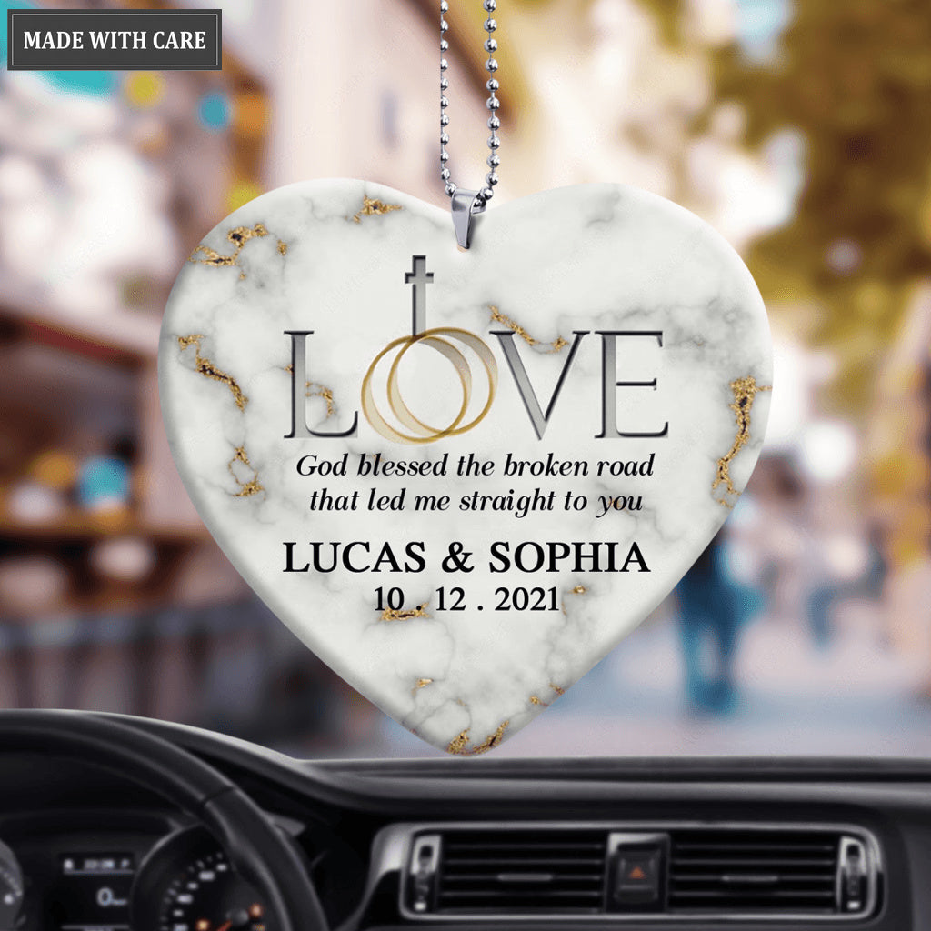 Love With Cross God Blessed Personalized Ornament