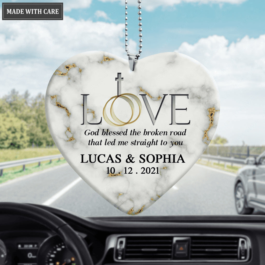 Love With Cross God Blessed Personalized Ornament