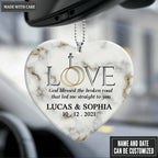 Love With Cross God Blessed Personalized Ornament