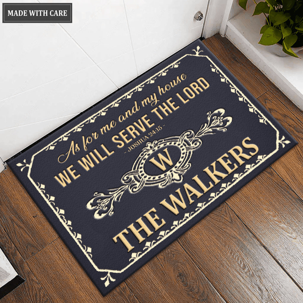 Personalized As For Me And My House We Will Serve The Lord Elegant Family Home Doormat