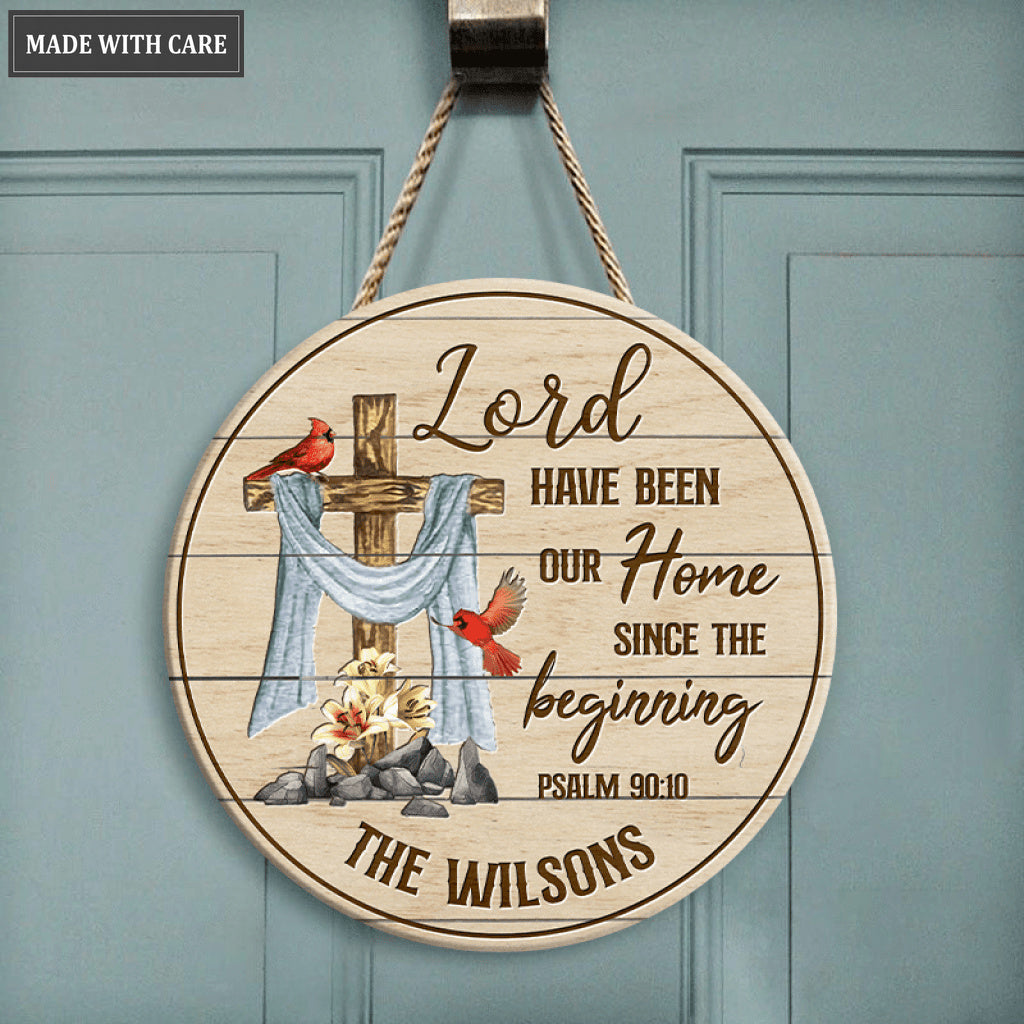 Personalized Since The Beginning Circle Wood Sign