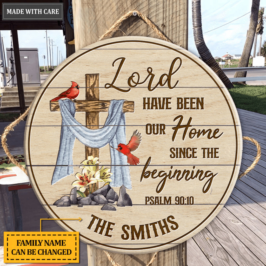Personalized Since The Beginning Circle Wood Sign