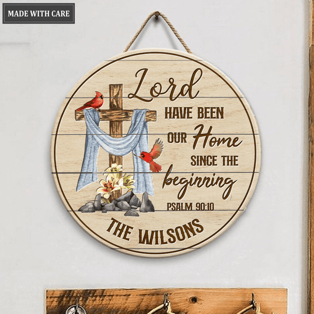 Personalized Since The Beginning Circle Wood Sign