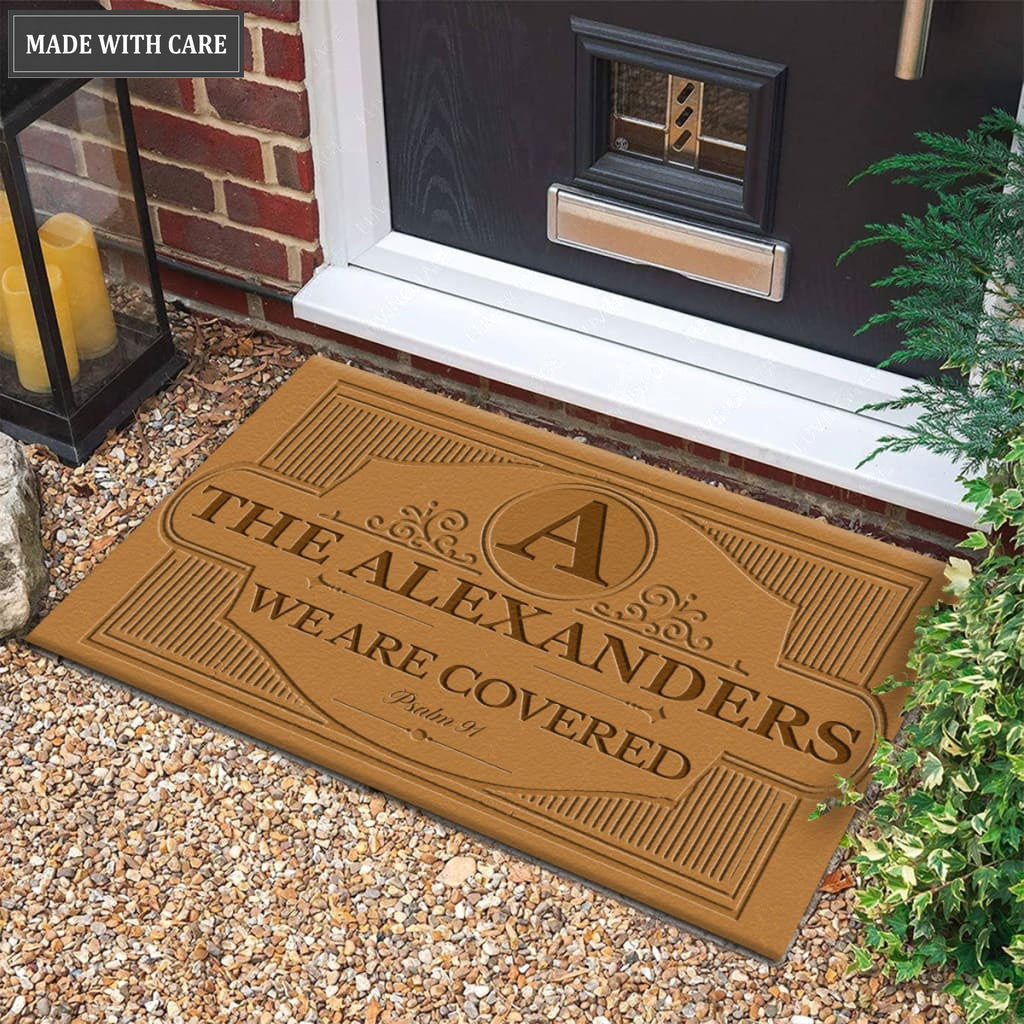 Luvingrace M41 Vintage Monogram Collection We Are Covered Personalized Doormat