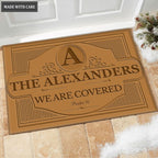 Luvingrace M41 Vintage Monogram Collection We Are Covered Personalized Doormat