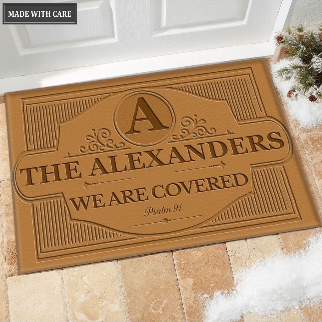 Luvingrace M41 Vintage Monogram Collection We Are Covered Personalized Doormat