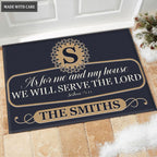 Printfamily M45 Luxury Monogram Collection As For My House Personalized Doormat