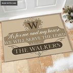 Printfamily M46 Luxury Monogram Collection As For My House Personalized Doormat