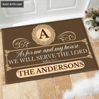 Printfamily M47 Luxury Monogram Collection As For My House Personalized Doormat