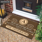 Printfamily M47 Luxury Monogram Collection As For My House Personalized Doormat