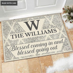 Printfamily M48 Luxury Monogram Collection Blessed Coming In Personalized Doormat