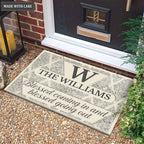 Printfamily M48 Luxury Monogram Collection Blessed Coming In Personalized Doormat