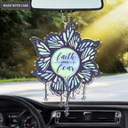 Hologram Butterflies Faith Over Fear Ornament