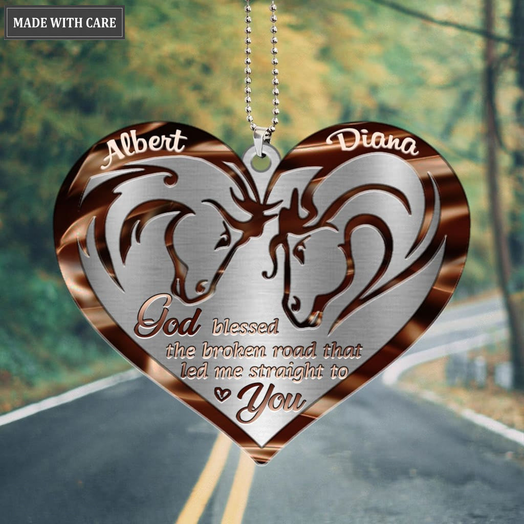 Luvingrace M20 Horse Couple God Blessed Personalized Ornament