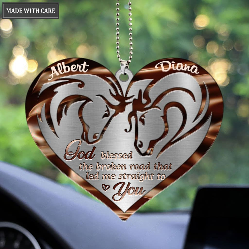 Luvingrace M20 Horse Couple God Blessed Personalized Ornament