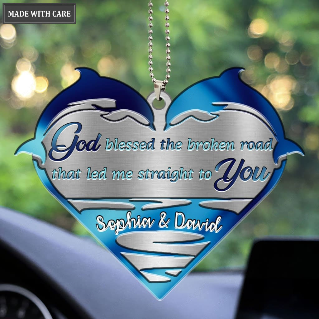 Luvingrace M22 Dolphin Couple God Blessed Personalized Ornament