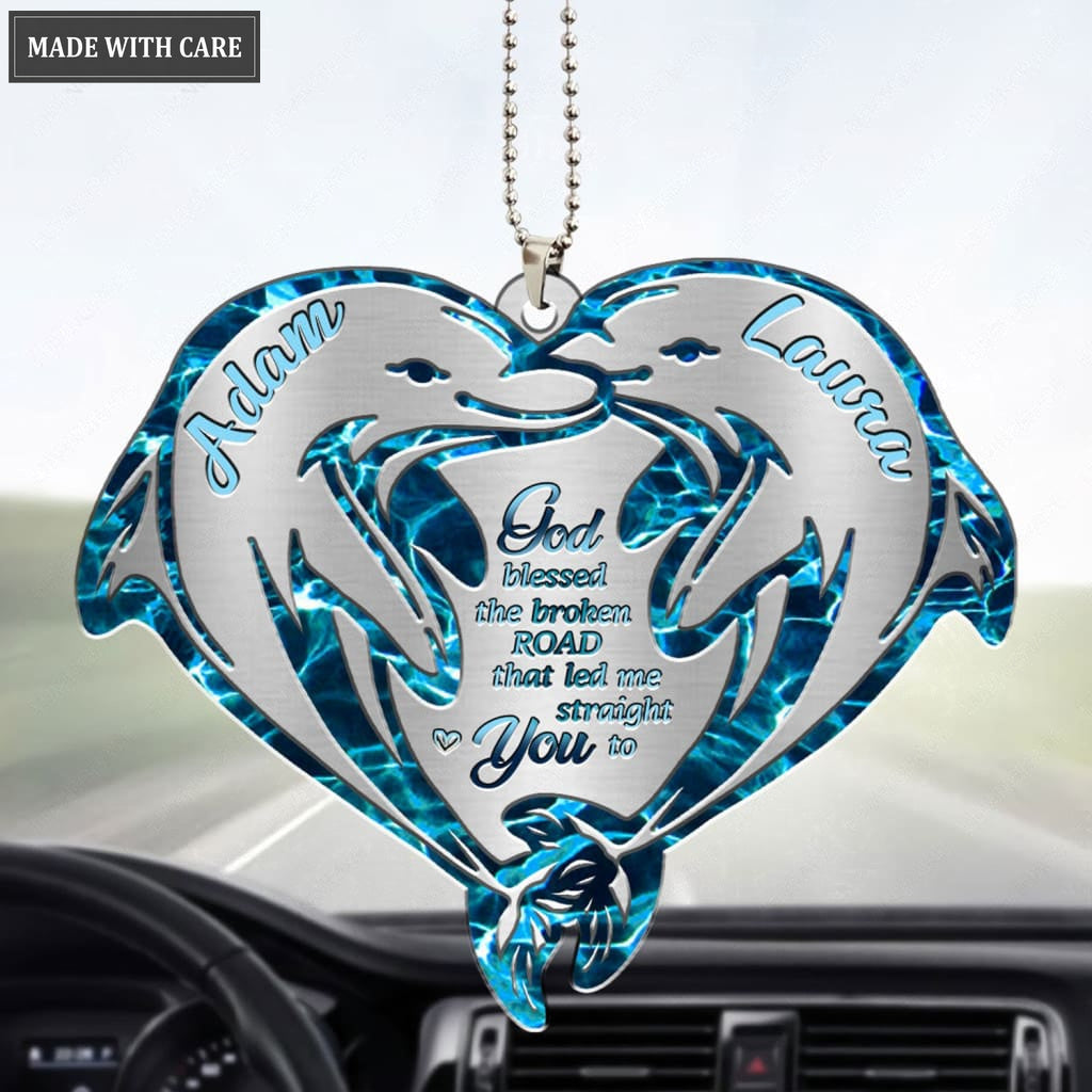 Luvingrace M23 Dolphin Couple God Blessed Personalized Ornament