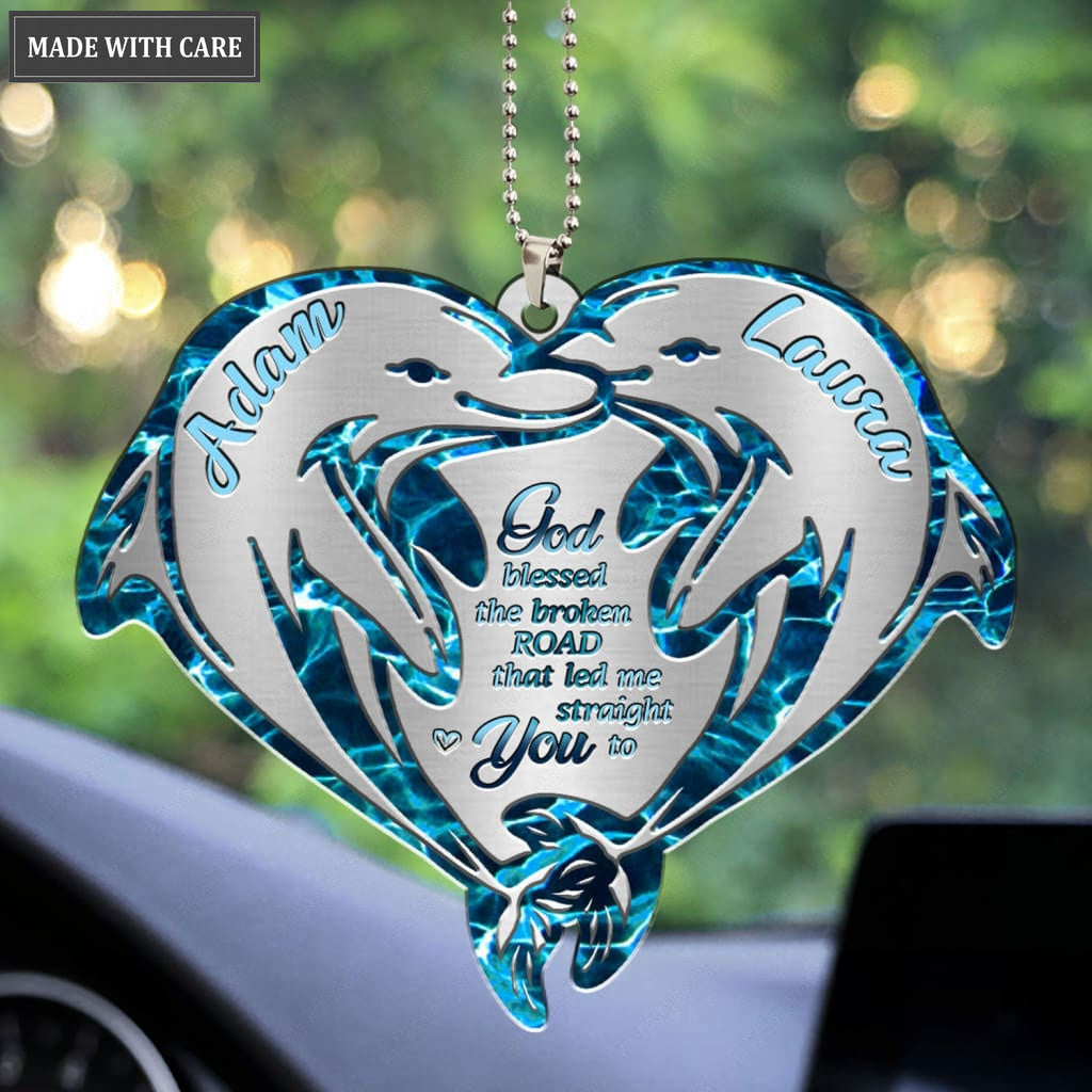 Luvingrace M23 Dolphin Couple God Blessed Personalized Ornament