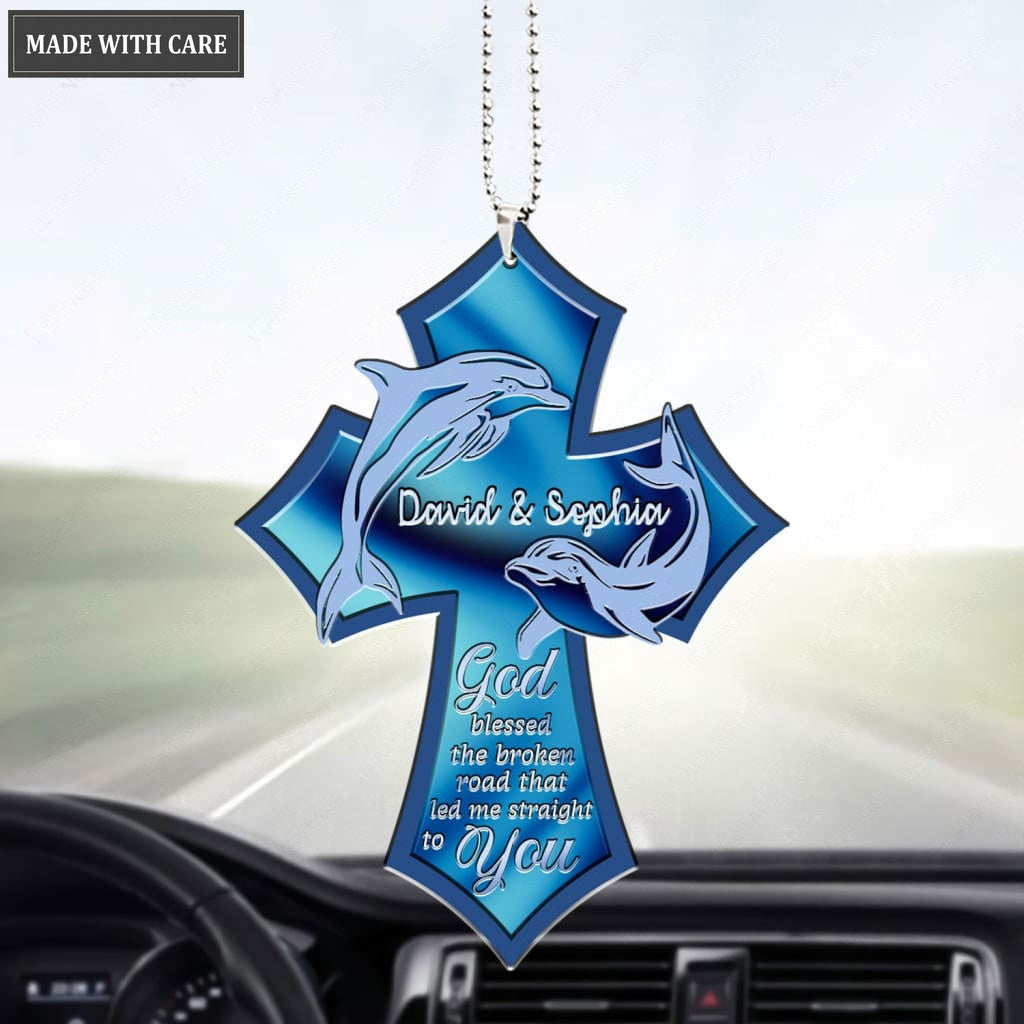 Luvingrace M24 Dolphin Couple God Blessed Personalized Ornament