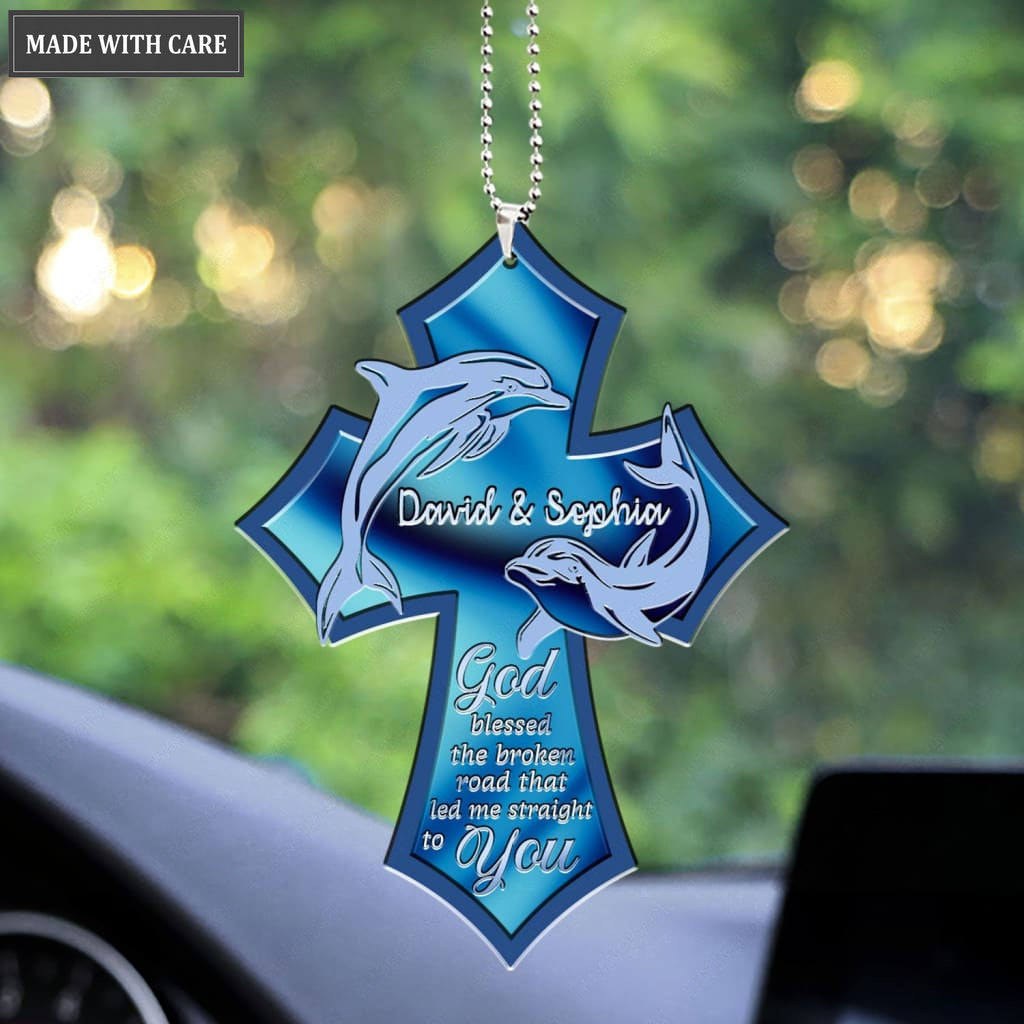Luvingrace M24 Dolphin Couple God Blessed Personalized Ornament