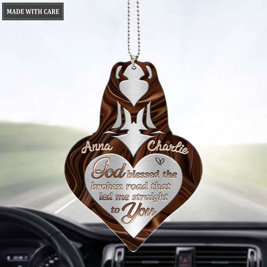 Luvingrace M26 Penguin Couple God Blessed Personalized Ornament