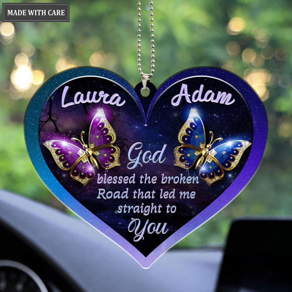 Luvingrace M27 Butterfly Couple God Blessed Personalized Ornament