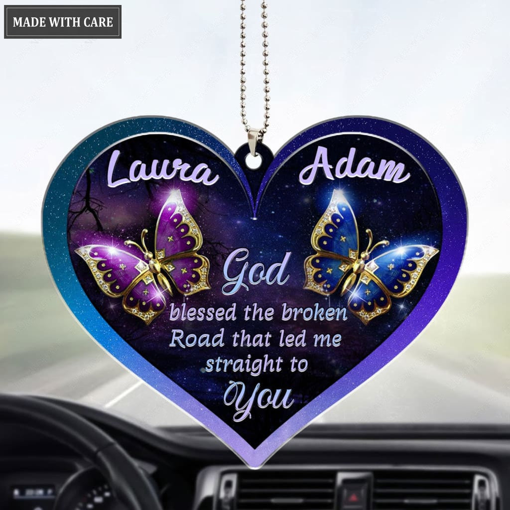 Luvingrace M27 Butterfly Couple God Blessed Personalized Ornament