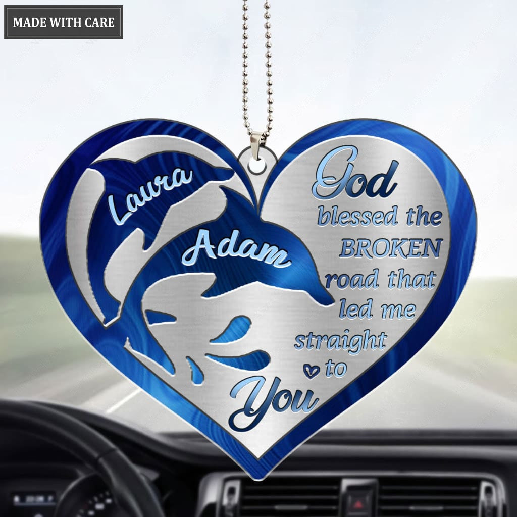 Luvingrace M28 Dolphin Couple God Blessed Personalized Ornament