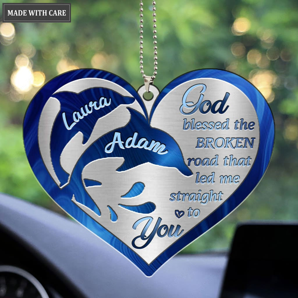 Luvingrace M28 Dolphin Couple God Blessed Personalized Ornament