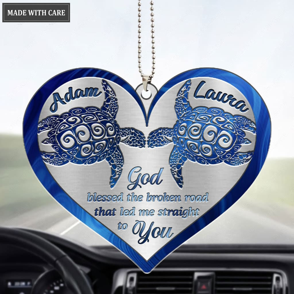 Luvingrace M29 Sea Turtle Couple God Blessed Personalized Ornament