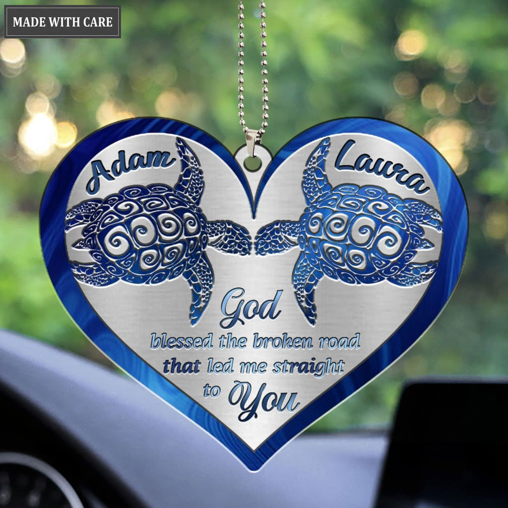 Luvingrace M29 Sea Turtle Couple God Blessed Personalized Ornament