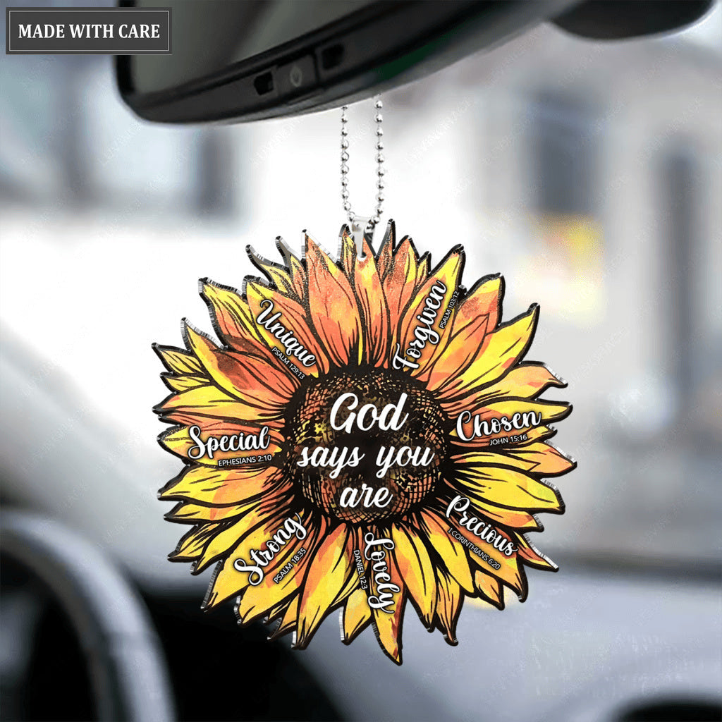 Hot Sunflower God Says You Are Ornament