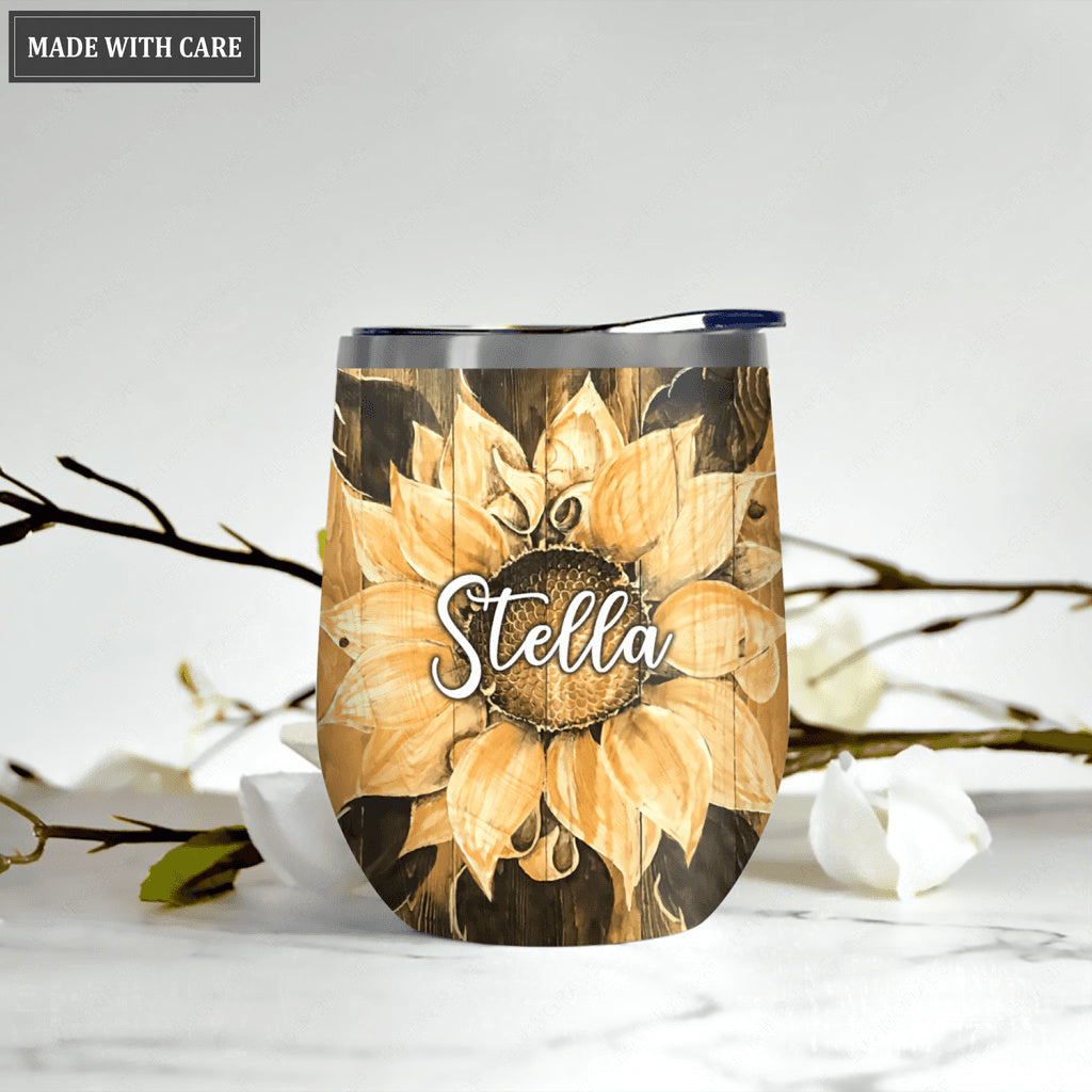 Sunflower God Says You Are Wine Tumbler