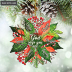 Floral Wreath Christmas God Says You Are Ornament