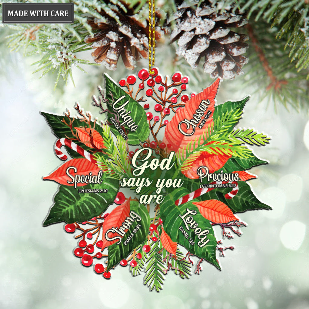 Floral Wreath Christmas God Says You Are Ornament