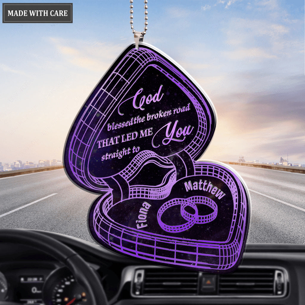 Couple Rings Box God Blessed Personalized Ornament