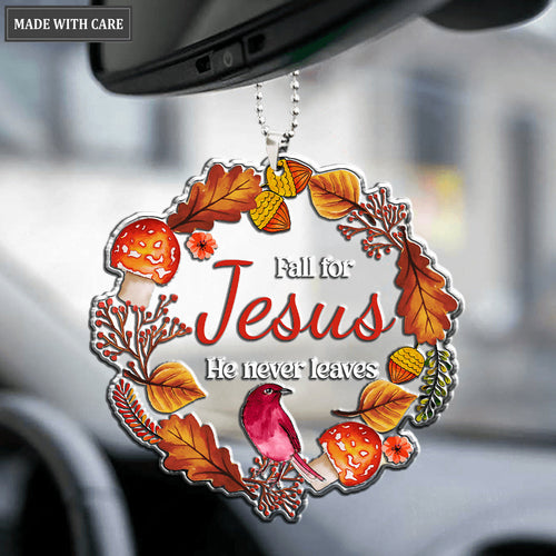 Autumn Wreath Fall For Jesus Ornament